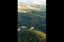 Oblique view of Construction site of the west tunnel portal for the Astrid Tunnel for the underpass and bypass of Bad Bergzabern between B427 (Kurtalstraße) and B38 (Weinstraße) in Bad Bergzabern in the state Rhineland-Palatinate, Germany
