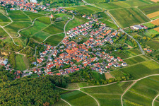 District Gleishorbach in Gleiszellen-Gleishorbach in the state Rhineland-Palatinate, Germany from a drone