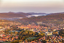 Wieslautertal in the morning mist behind Wissembourg in the district Altenstadt in Wissembourg in the state Bas-Rhin, France