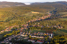 Morning mist covers the valleys of the Northern Vosges near Niederbronn in Langensoultzbach in the state Bas-Rhin, France