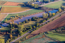Pond at the sewage treatment plant in Kutzenhausen in the state Bas-Rhin, France