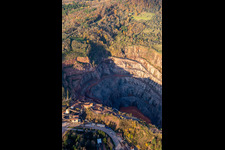 Aerial view of Quarry Albersweiler Basalt-AG in Albersweiler in the state Rhineland-Palatinate, Germany