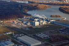 Palm paper mill from the northwest in Wörth am Rhein in the state Rhineland-Palatinate, Germany