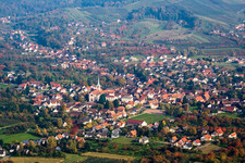 Town View of the streets and houses of the residential areas in the district Ulm in Renchen in the state Baden-Wurttemberg, Germany