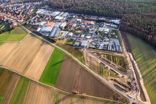 Aerial photograpy of Expansion area of the Gereutäcker commercial area in Hatzenbühl in the state Rhineland-Palatinate, Germany