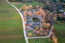 Cemetery at sunset in winter in Klingenmünster in the state Rhineland-Palatinate, Germany