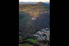 Christmas market at the Landeck castle ruins in Klingenmünster in the state Rhineland-Palatinate, Germany