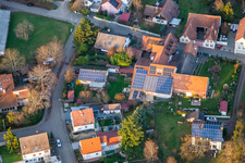 Aerial view of Winery/Wine Bar Vogler in the district Heuchelheim in Heuchelheim-Klingen in the state Rhineland-Palatinate, Germany