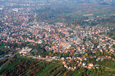 Panoramic city view of downtown area of Achern in the district Oberachern in Achern in the state Baden-Wurttemberg