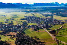 Aerial view of From the northeast in the district Osterhofen in Königsdorf in the state Bavaria, Germany