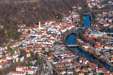 Old town on the Loisach in Wolfratshausen in the state Bavaria, Germany