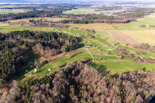 Aerial photograpy of Berkramerhof Golf Club in the district Dorfen in Icking in the state Bavaria, Germany