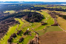 Oblique view of Berkramerhof Golf Club in the district Dorfen in Icking in the state Bavaria, Germany