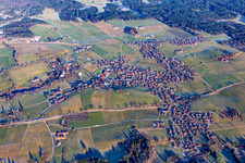 Aerial view of Reichersbeuern in the state Bavaria, Germany