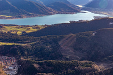 Aerial view of From the northwest in the district Holz in Tegernsee in the state Bavaria, Germany
