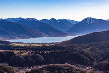 From the northwest in the district Holz in Tegernsee in the state Bavaria, Germany from above