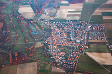 In winter in the evening from the west in Steinweiler in the state Rhineland-Palatinate, Germany
