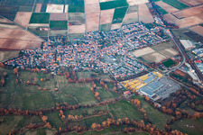In winter in the evening from the southwest in Rohrbach in the state Rhineland-Palatinate, Germany