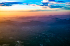 In winter in the evening from the east in Klingenmünster in the state Rhineland-Palatinate, Germany
