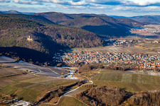 From the south in Klingenmünster in the state Rhineland-Palatinate, Germany