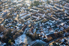Maxburgring in winter with snow in Bad Bergzabern in the state Rhineland-Palatinate, Germany