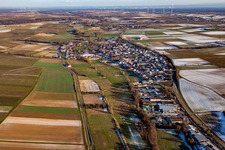 From the west in winter when there is snow in the district Kapellen in Kapellen-Drusweiler in the state Rhineland-Palatinate, Germany