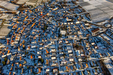 In winter with snow from the west in the district Rechtenbach in Schweigen-Rechtenbach in the state Rhineland-Palatinate, Germany