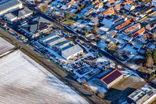 Autohaus Friedmann in winter with snow in Steinfeld in the state Rhineland-Palatinate, Germany