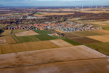 Aerial view of From the southwest in Steinweiler in the state Rhineland-Palatinate, Germany