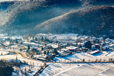 Pfalzklinik Landeck from the northwest in winter in the snow in Klingenmünster in the state Rhineland-Palatinate, Germany