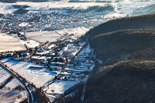Pfalzklinik Landeck from the north in winter in the snow in Klingenmünster in the state Rhineland-Palatinate, Germany