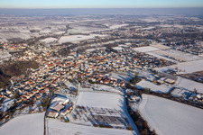 From the southwest in snow in the district Ingenheim in Billigheim-Ingenheim in the state Rhineland-Palatinate, Germany