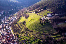 Aerial view of Arens Hotel 327m above sea level in the district SaintMartin in Sankt Martin in the state Rhineland-Palatinate, Germany