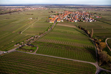 From the west in Rhodt unter Rietburg in the state Rhineland-Palatinate, Germany