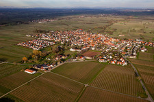 Aerial view of From the west in the district Nußdorf in Landau in der Pfalz in the state Rhineland-Palatinate, Germany