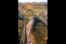 Oblique view of Neufeld industrial area in Wilgartswiesen in the state Rhineland-Palatinate, Germany