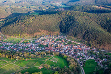 Aerial photograpy of From the northwest in Vorderweidenthal in the state Rhineland-Palatinate, Germany
