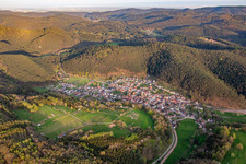 Oblique view of From the northwest in Vorderweidenthal in the state Rhineland-Palatinate, Germany