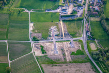 Industrial area East (Bahnhofstr) under development in Klingenmünster in the state Rhineland-Palatinate, Germany