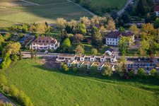 Palatinate Hospital for Psychiatry and Neurology "Landeck" with Department of General Psychiatry and Addiction Disorders – Clinic for Psychiatry, Psychosomatics and Psychotherapy, Clinic for Forensic Psychiatry, Clinic for Gerontopsychiatry, Psychosomatics and Psychotherapy, Clinic for Neurology, Clinic for Psychiatry, Psychosomatics and Psychotherapy, Clinic for Child and Adolescent Psychiatry, Psychosomatics and Psychotherapy as well as Institute Outpatient Clinic, Psychiatric Institute Outpatient Clinics – Clinic for Psychiatry, Psychosomatics and Psychotherapy in Klingenmünster in the state Rhineland-Palatinate, Germany from the plane