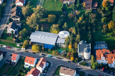 Aerial view of Catholic Kindergarten Völkersbach in the district Völkersbach in Malsch in the state Baden-Wuerttemberg, Germany