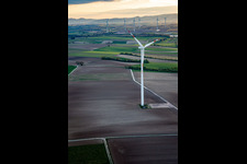 Oblique view of Wind farm Minfeld in Minfeld in the state Rhineland-Palatinate, Germany