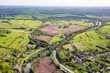 Railway bridge over the Saar and the Canal des houillères de la Sarre in Zetting in the state Moselle, France