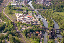 Marina at lock 27 Saargemünd on the Saar Coal Canal "Canal des houillères de la Sarre in Saargemünd in the state Moselle, France