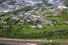 Aerial view of Specialized Hospital Center in the district Blauberg in Saargemünd in the state Moselle, France