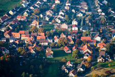 Oblique view of Long Street in the district Schluttenbach in Ettlingen in the state Baden-Wuerttemberg, Germany