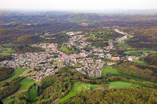 Aerial view of From the west in Bitsch in the state Moselle, France