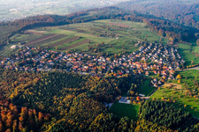 From the southwest in the district Schluttenbach in Ettlingen in the state Baden-Wuerttemberg, Germany