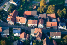 Drone recording of Long Street in the district Schluttenbach in Ettlingen in the state Baden-Wuerttemberg, Germany
