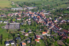Church Petit-Réderching and Cemetery in Petit-Réderching in the state Moselle, France